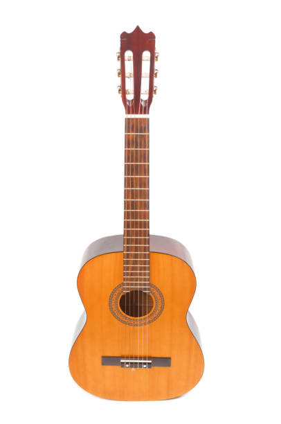 istock Acoustic guitar close up isolated on white background 1371577272