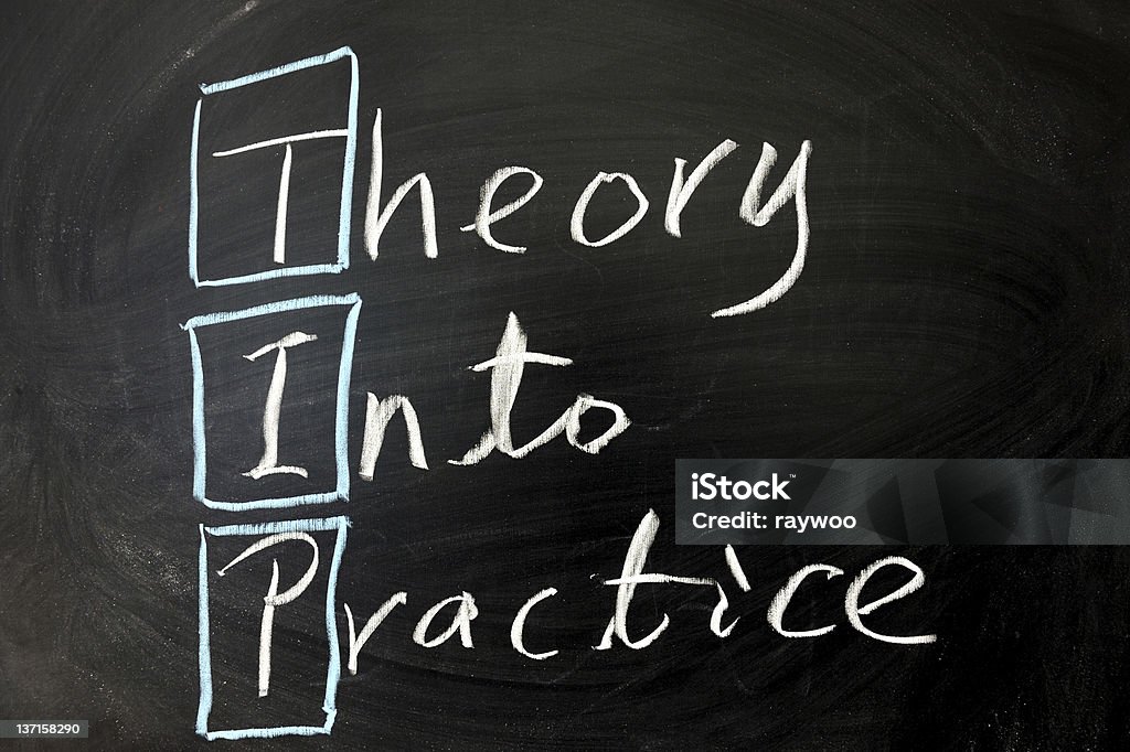 La teoría a la práctica - Foto de stock de Color negro libre de derechos