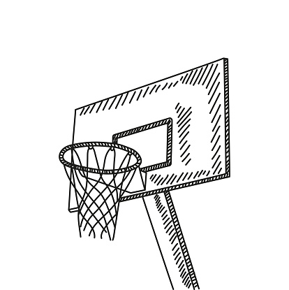 BASKETBALL Hand-Drawn Sketch Icon, Vector Illustration