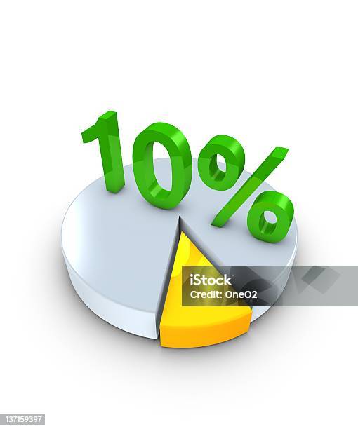 10percent Stock Photo - Download Image Now - Percentage Sign, Chart, Concepts