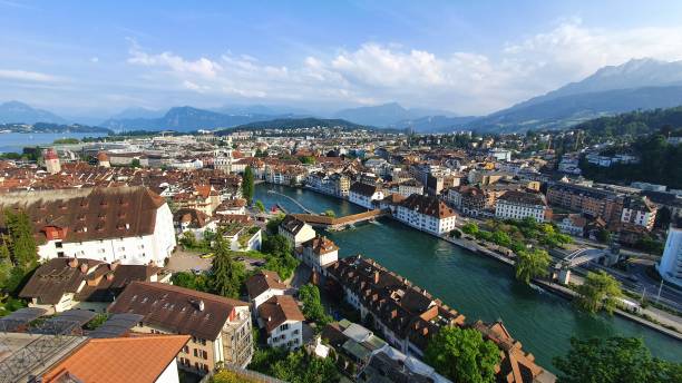 Luzern from above stock photo