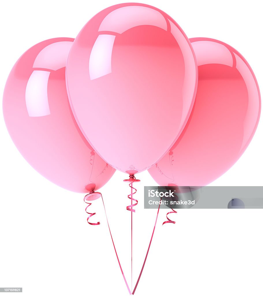 세 개의 핑크 생일 파티 장식 - 로열티 프리 딸이예요 스톡 사진