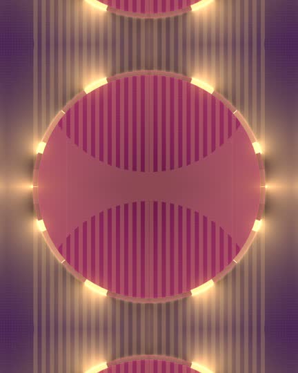 Rounded abstract geometric composition with a rotating ring of light in the center and trendy gradient. Calm, harmonious background for your mobile application. Modern abstract web template for decorative design. Digital seamless loop animation. 3d rendering. HD resolution