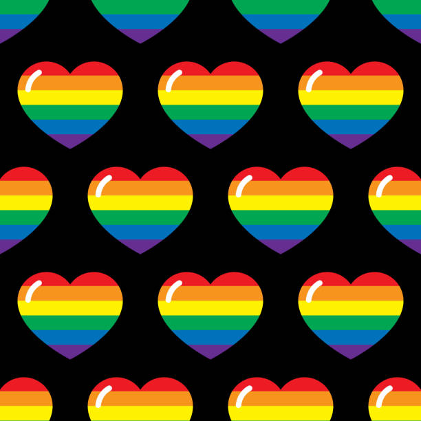 ilustrações, clipart, desenhos animados e ícones de padrão do coração do arco-íris - gay pride spectrum backgrounds textile