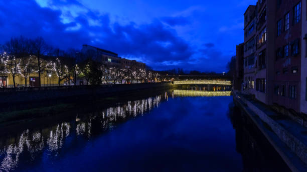 istock Blue hour twilight at Girona, Catalonia Spain 1371608402