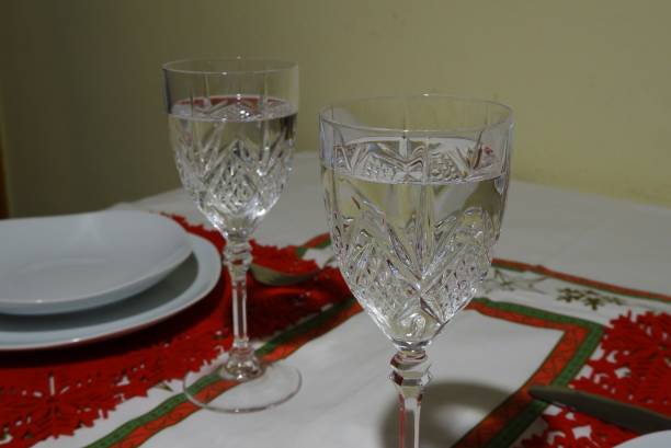 istock Two glasses of water during Christmas dinner 1371609474