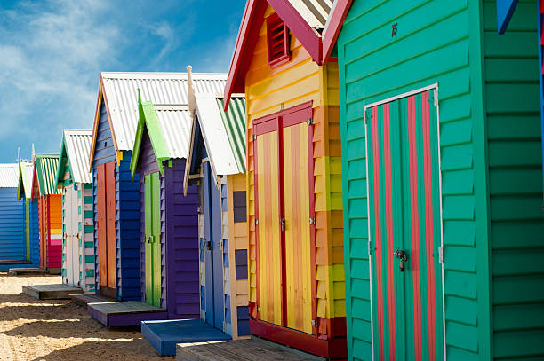 istock Bathing boxes on Brighton beach near Melbourne in Australia 137160983