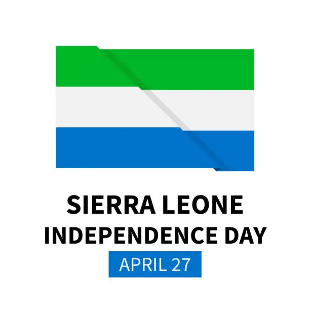 Vector illustration of Sierra Leone Independence Day typography poster. National holiday celebrated on April 27. Vector template for banner, greeting card, flyer, etc