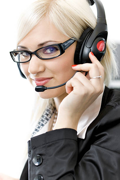 operador de sistema telefónico - customer service representative service switchboard operator operator imagens e fotografias de stock