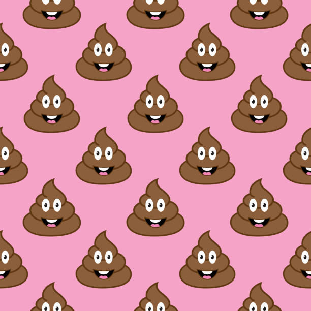 poop emoji nahtloses muster - shit faced stock-grafiken, -clipart, -cartoons und -symbole