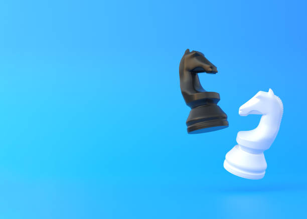 istock Realistic knight on bright blue background with copy space 1371618485