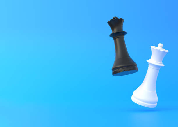 istock Realistic queen on bright blue background with copy space 1371618488