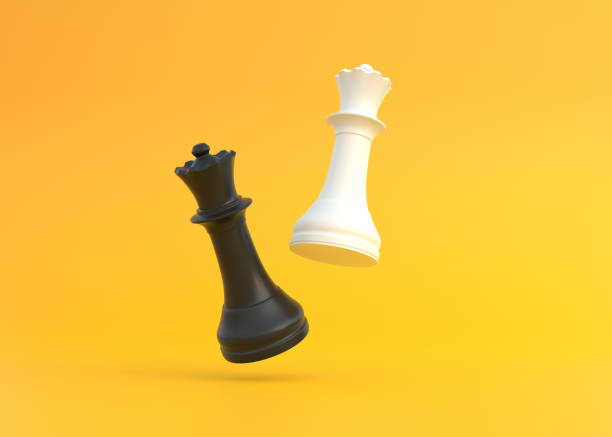 istock Realistic queen on bright yellow background with copy space 1371618503