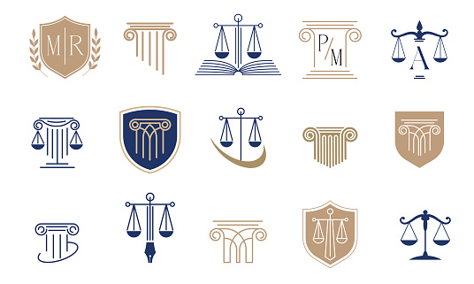 Scale icons collection. Law, finance, attorney and business logo design. Luxury, elegant modern concept design. Vector illustration
