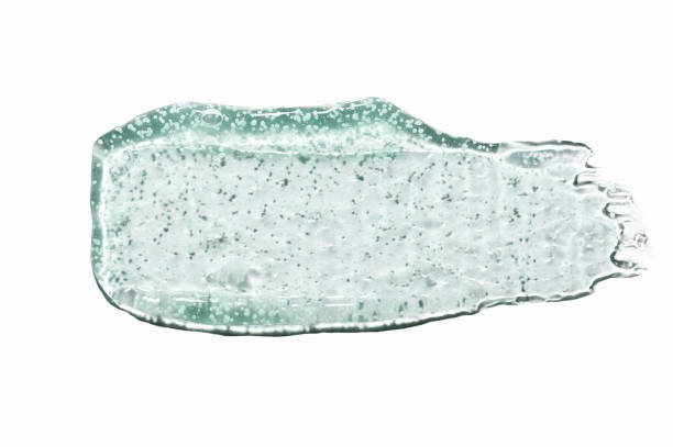 투명 한 녹색 각질 제거 스킨 케어 제품의 얼룩 - 각질제거 스크러브 뉴스 사진 이미지