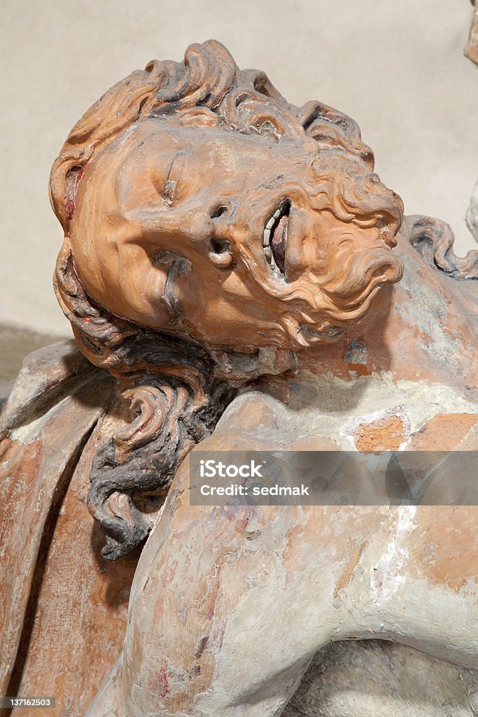 Milan - heat of Jesus Milan - heat of Jesus - detail from pieta in Sant Lorenzo basilica Art Stock Photo