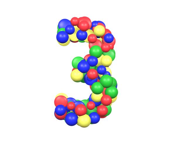 istock Toy Ball Themed Font Number 3 1371627883