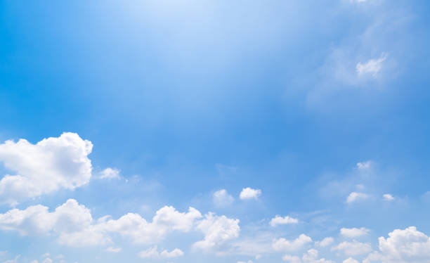 istock Panoramic view of clear blue sky and clouds, clouds with background. 1371640418