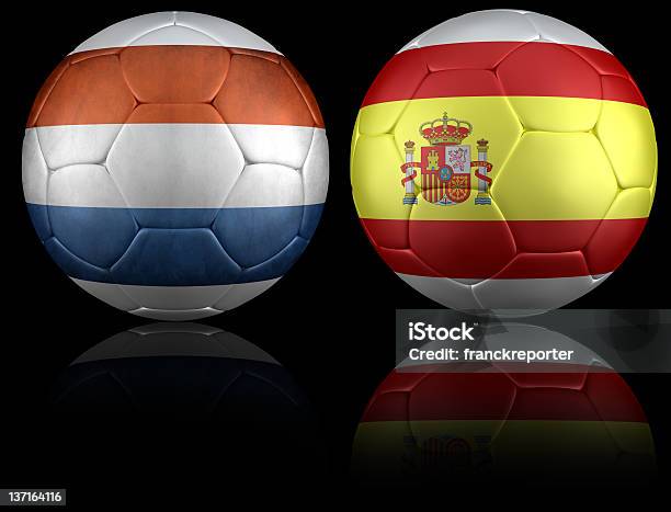 Netherland And Spain Soccer Ball Stock Photo - Download Image Now - International Soccer Event, Trophy - Award, Africa