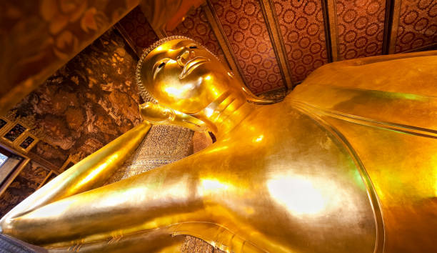 Reclining Buddha at Wat Pho Thai, a Buddhist temple complex in the Phra Nakhon District, Bangkok, Thailand