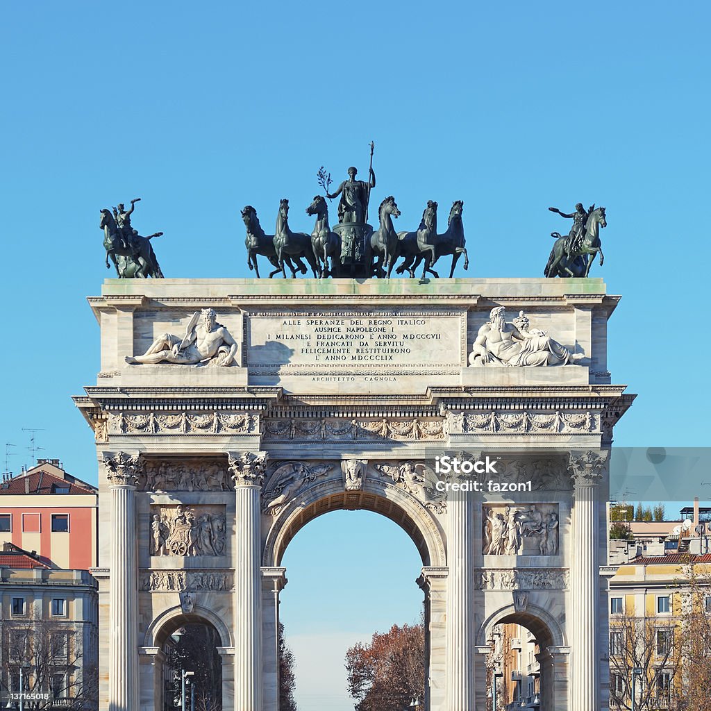 Arco de paz, Milan- Italia - Foto de stock de Aire libre libre de derechos