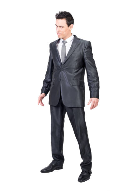 istock Alluring man with elegant suit. White background. 1371650428