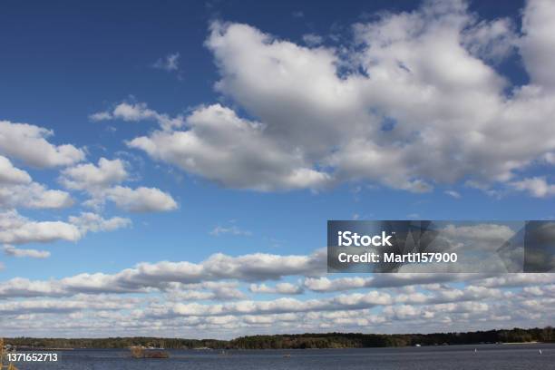 Lake Tyler Near Whitehouse Tx With Blue Sky And Fluffy Clouds Stock Photo - Download Image Now