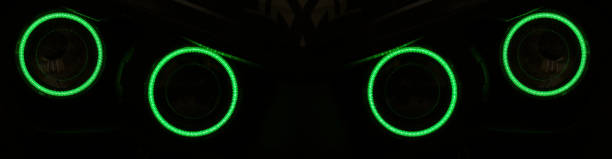 istock Racing ATV With Green LED Lights lit at night 1371652808