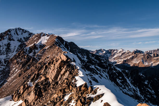 istock Snowy Greater Caucasus ridge. Sunny day. Before suset. View from 3500m 1371659501