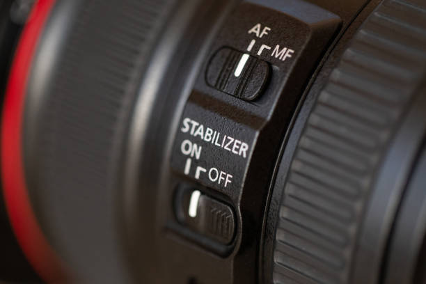 istock Close-up of SLR Lens Switch 1371665199