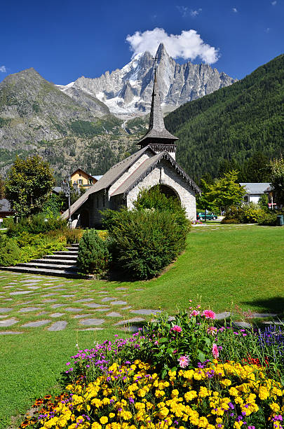 istock The Praz de Chamonix and Aguille du Dru in Alps 137166568