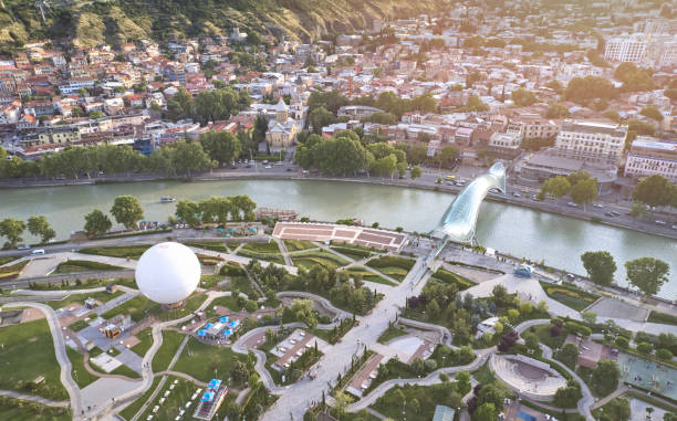 istock Freedom bridge in Tbilisi city 1371673445