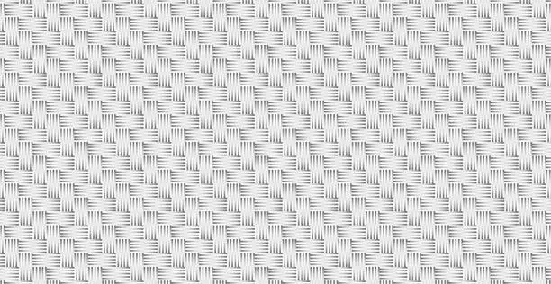 Vector illustration of Panoramic gray wicker background, repeating elements - Vector