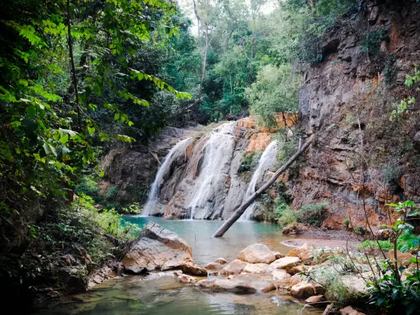 Koh Luang Waterfall. Beautiful waterwall in Mae Ping national park Lamphun province, ThaiLand.