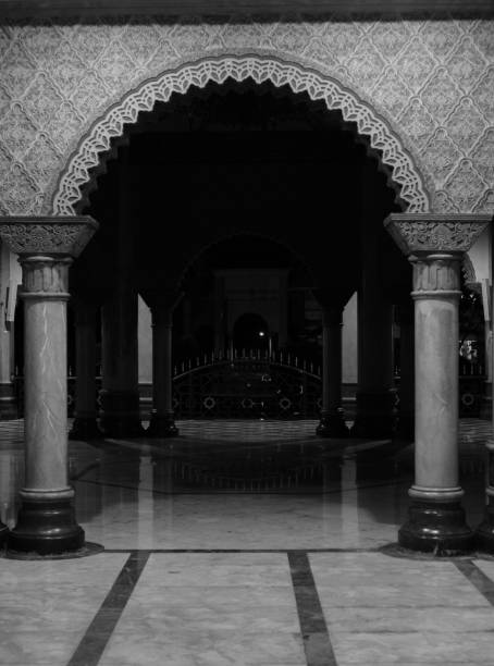 Arched door inside the mosque in Meulaboh