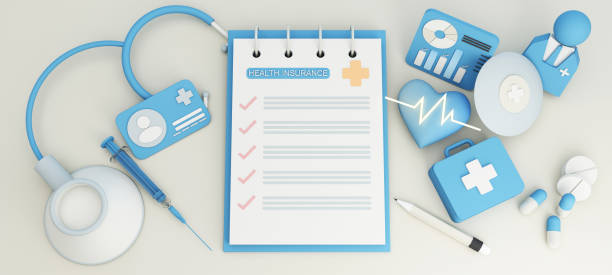 health insurance form surrounded by shields Heart shapes and hatrates and pills. First aid box and id card on pastel blue and white background with money, coins. 3d rendering health insurance form surrounded by shields Heart shapes and hatrates and pills. First aid box and id card on pastel blue and white background with money, coins. 3d rendering health insurance stock pictures, royalty-free photos & images