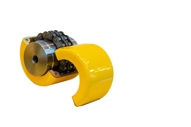 istock New flexible chain coupling for transmission power in industrial (two-strand roller chains around two sprockets type) isolated on white background with clipping path 1371685016