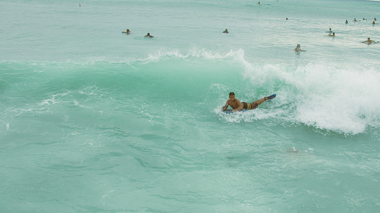 Editorial content from people surfing in Oahu, Honolulu, Hawai. . High quality photo