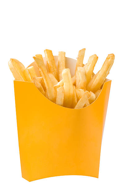 Fast food French fries on a white background stock photo