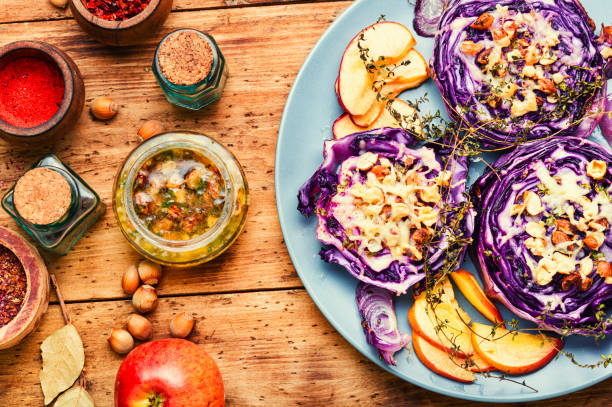 istock Baked vegan red cabbage steaks 1371689643