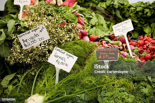 Foto de Etiqueta Produtos Frescos Orgânicos e mais fotos de stock de Abundância - Abundância, Alface, Alimentação Saudável