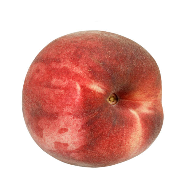 istock Peach on isolated white background. Full depth of field. 1371695155