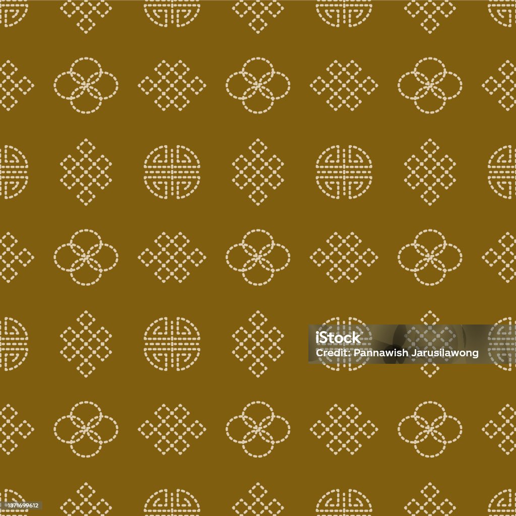 Japanese Dots Pattern Japanese Geometric Dot Line Motif Vector Seamless Pattern Stock ...