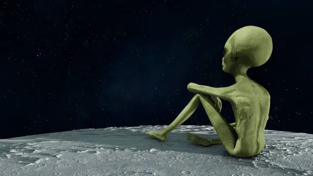 Photo of Alien sitting on the planet surface