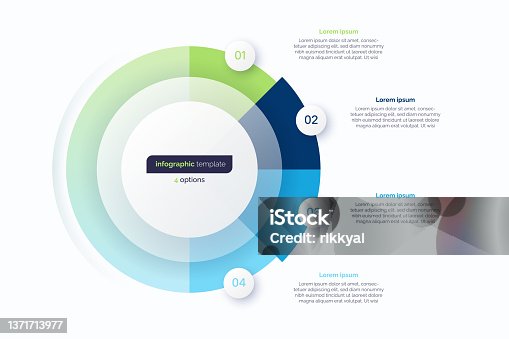 istock Four option circle infographic design template. Vector illustration 1371713977