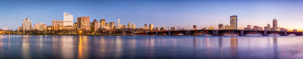 보스턴 - boston skyline panoramic boston harbor 뉴스 사진 이미지