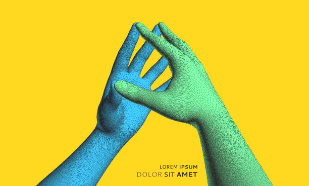 istock Two human hands. Business concept. 3D vector illustration. Design for banner, flyer, poster, cover or brochure. 1371714219