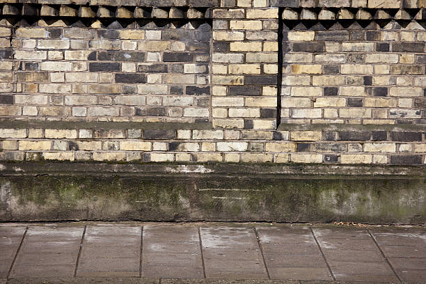 istock Old London Brick Wall and Sidewalk as Background or Backdrop 137171622