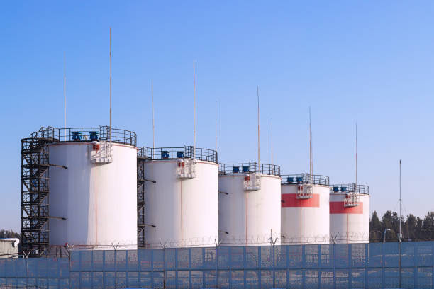 tanque de combustível - fuel storage tank storage tank oil industry warehouse - fotografias e filmes do acervo