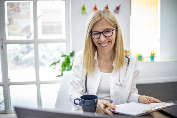 istock A female doctor works in her office 1371721728